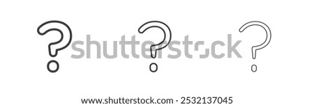 Question icon in fill and three stroke sizes