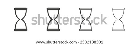 Hourglass icon in fill and three stroke sizes