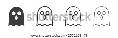 Ghost icon in fill and three stroke sizes