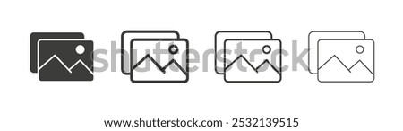 Gallery icon in fill and three stroke sizes