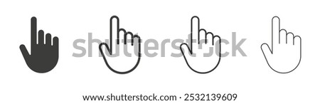 Finger icon in fill and three stroke sizes