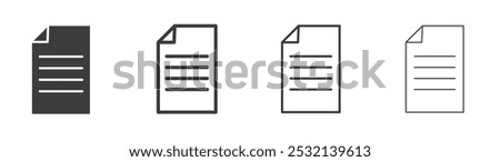 File icon in fill and three stroke sizes