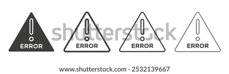 Error icon in fill and three stroke sizes