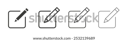 Edit button icon in fill and three stroke sizes