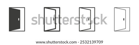 Door icon in fill and three stroke sizes