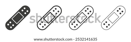 Bandage icon in fill and three stroke sizes