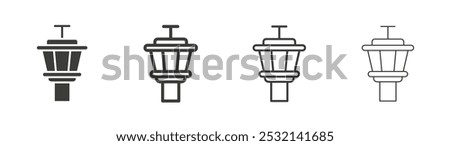 Control Tower icon in fill and three stroke sizes