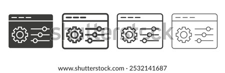 Control panel icon in fill and three stroke sizes