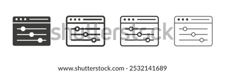 Control panel icon in fill and three stroke sizes