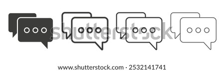 Chat icon in fill and three stroke sizes