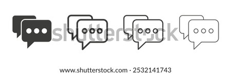 Chat icon in fill and three stroke sizes