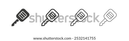 Car Key icon in fill and three stroke sizes