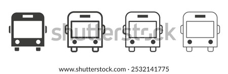 Bus icon in fill and three stroke sizes