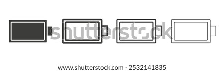 Battery icon in fill and three stroke sizes