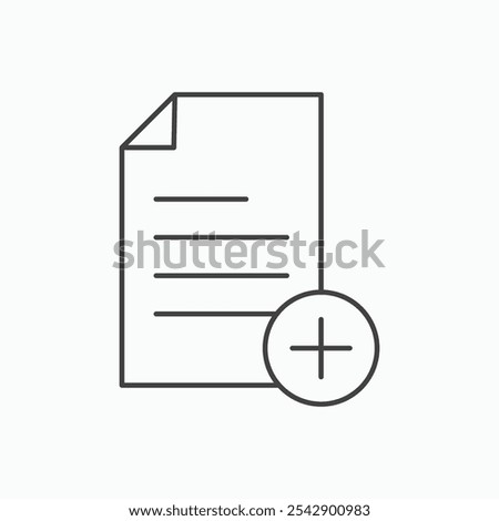 Add document icon set vector in black and white colors