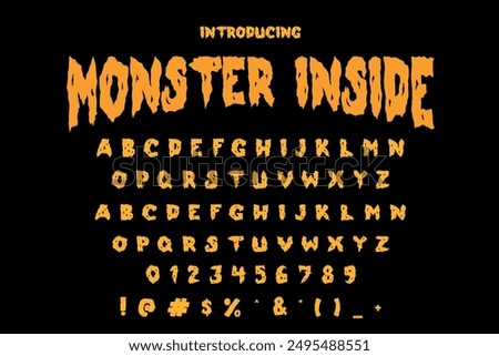 Perfect Halloween font vector illustration featuring spooky, playful letters. Ideal for Halloween posters, invitations, and decorations. 