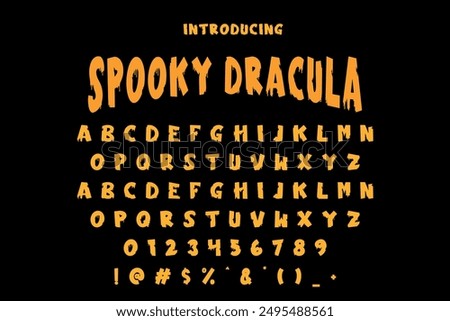 Perfect Halloween font vector illustration featuring spooky, playful letters. Ideal for Halloween posters, invitations, and decorations. 