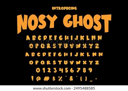 Perfect Halloween font vector illustration featuring spooky, playful letters. Ideal for Halloween posters, invitations, and decorations. 