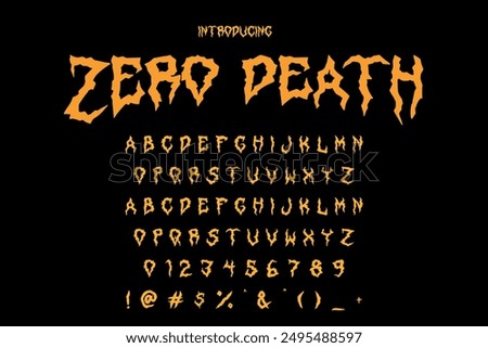 Perfect Halloween font vector illustration featuring spooky, playful letters. Ideal for Halloween posters, invitations, and decorations. 