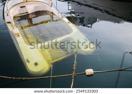 Similar – Image, Stock Photo sunken boat Old submerged