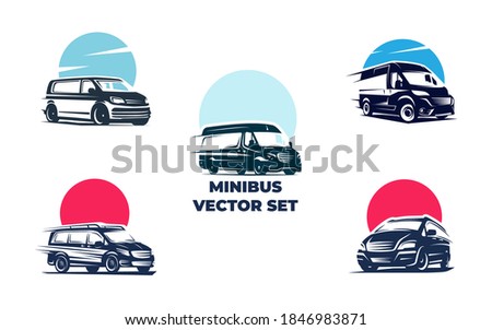 Minibus vector set EPS 10 file