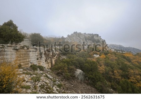 Similar – Image, Stock Photo Ancient city in foggy autumn day