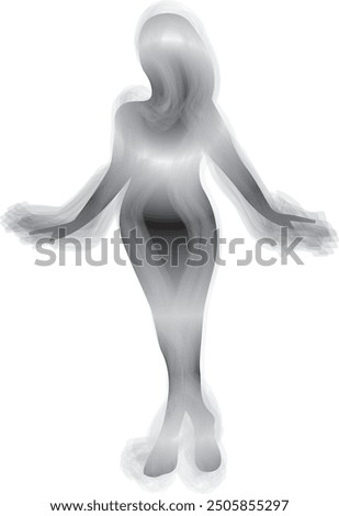 Shadow Girl Dancing, Shadow Girl Line, Line Art, Adobe Illustrator, Vector Art, Printable and Color Changeable. eps