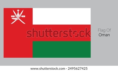 Flag Of Oman | Vector Illustration | National Flag Of Oman