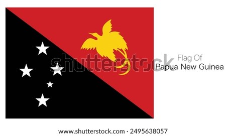 Flag Of Papua New Guinea | Vector Illustration | National Flag Of Papua New Guinea