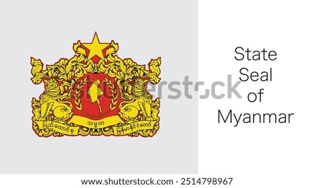 State Seal of Myanmar Vector Illustration