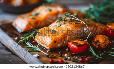 Similar – Image, Stock Photo Delicious dish with seafood and vegetables