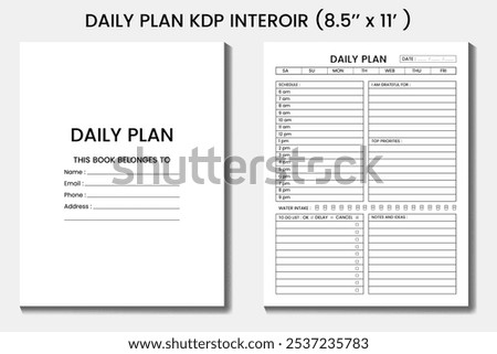 daily planer KDP interior template 8.5x11 inch designs