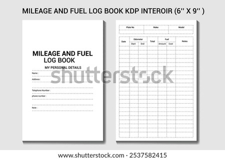 mileage and fuel logbook KDP interior designs