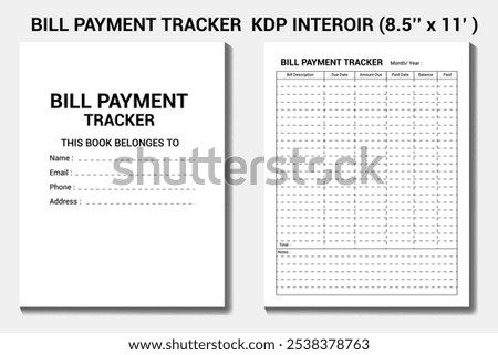 bill payment tracker KDP Interior designs