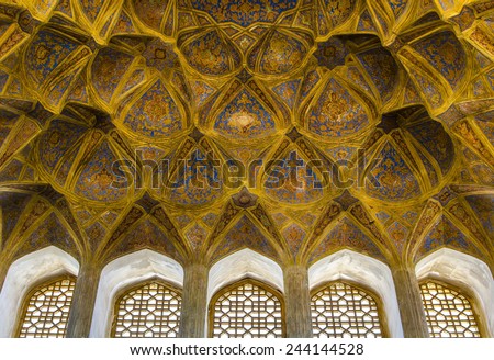 ISFAHAN, IRAN - OCTOBER 23: Ali Qapu palace on October 23, 2014 in Isfahan. Ali Qapu is a grand palace in Isfahan that was built by decree of Shah Abbas I in the early seventeenth century.