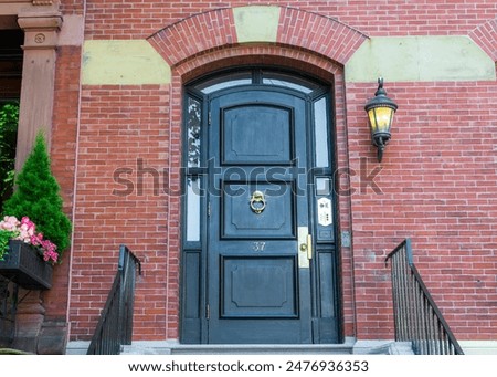 Similar – Image, Stock Photo Red house facade with patterns around the windows