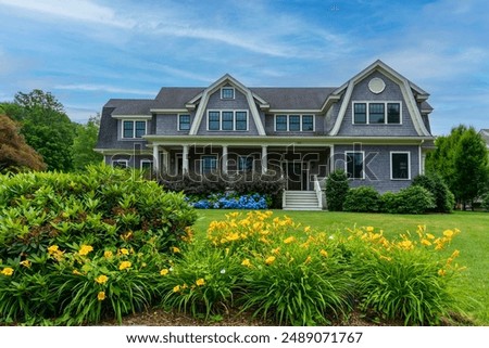 Similar – Image, Stock Photo Blue house, facade, 2 small windows