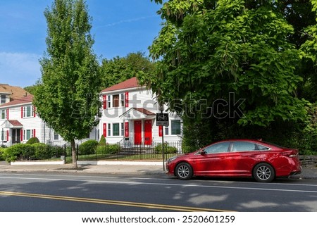 Similar – Image, Stock Photo Blue house, facade, 2 small windows