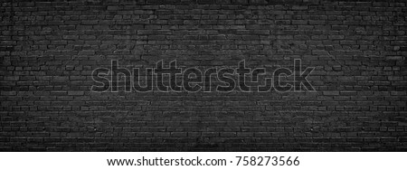 black brick wall, brickwork background for design Foto d'archivio © 