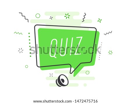 Loudspeaker with text 'quiz' on Quick Tips badge. Business concept for new ideas creativity and innovative solution. File has clipping path.