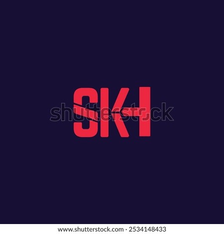 SKH letter logo design with white background in illustrator, vector logo modern alphabet font overlap style. calligraphy designs for logo, Poster, Invitation, etc.