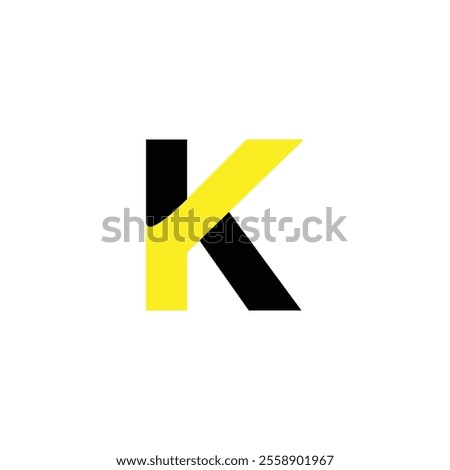 Letter K logo design in a moden geometric style with cut out slash and lines. Vector