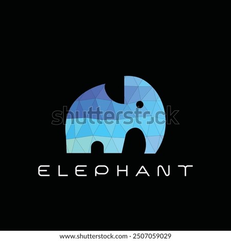 Elephant geometric logo Colorful polygonal elephant logo, geometrical elephant logo