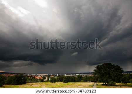 thunderstorm over the City of Dresden