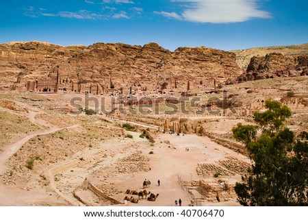 view over the ancient City of Petra, Jordan