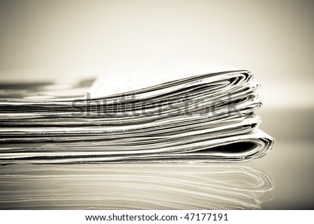 stack of newspapers - monochrome vintage