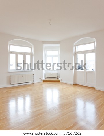 empty living room of a loft like flat