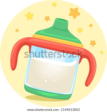 Illustration of a Sippy Cup with Milk