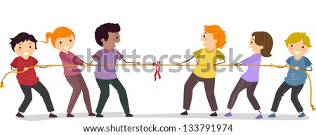 Illustration Of Stickman People Playing Tug Of War - 133791974 ...