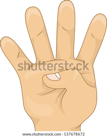 Illustration Of A Kids'S Hand Showing Four Hand Count - 137678672 ...